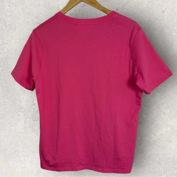 Sezane Bubblegum Pink Conrad Organic Cotton T-Shirt Size Large French Tee Crew L - Picture 6 of 13